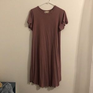 Mauve Scalloped Swing Dress